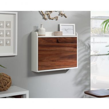 Avon Leather Handled Wall Desk Pearl Oak