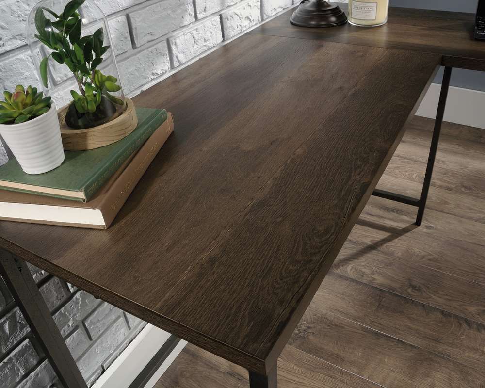 Teknik Office - Industrial Style L-Shaped Desk Smoked Oak